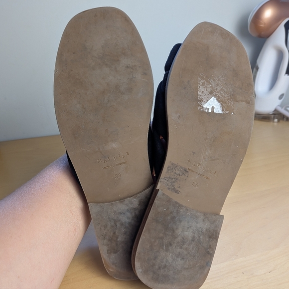 MAGUIRE Women Sandals Size 38 = 7.5-8 US Black And Tan Suede Top - Picture 6 of 7
